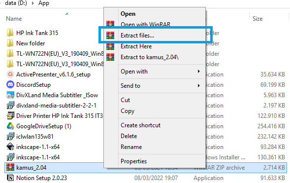cara ekstrak file zip atau rar