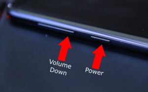 cara screenshot android - power and volume down