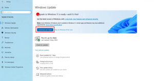 upgrade update windows 11 - download and install