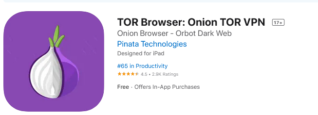 Apliaksi browser - Tor