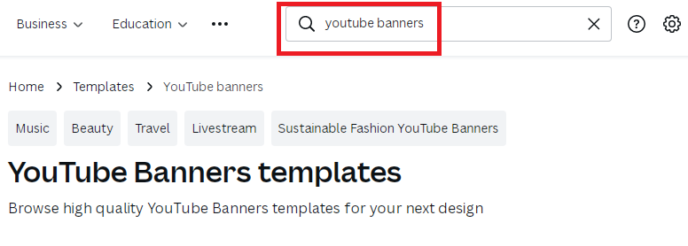 cara membuat banner youtube lewat canva