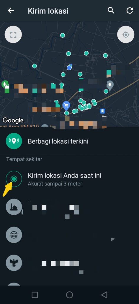 cara share lokasi dari google maps ke wa