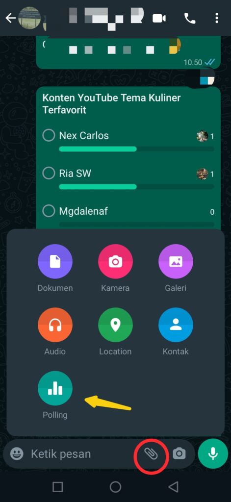 cara nembuat polling WA di android