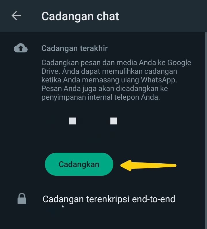 cara backup whatsapp android tanpa google drive