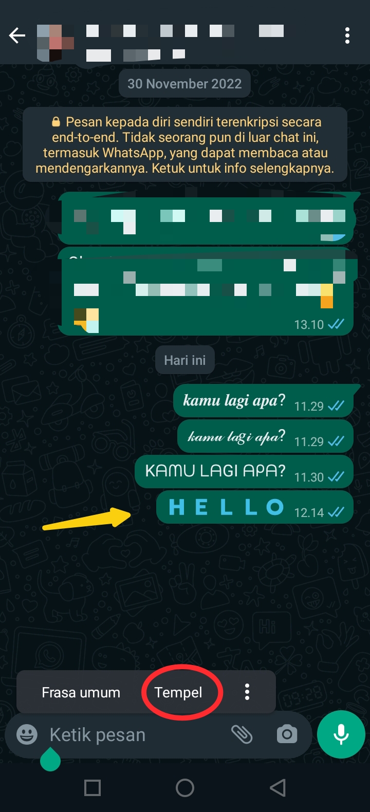 Cara Membuat Tulisan Berwarna Di WhatsApp