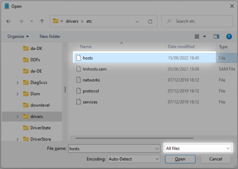 cara membuka host file windows 10