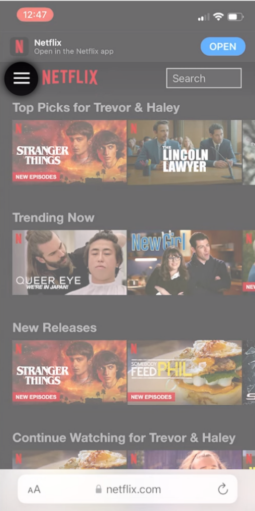 Cara Melihat History Menonton Netflix - menu