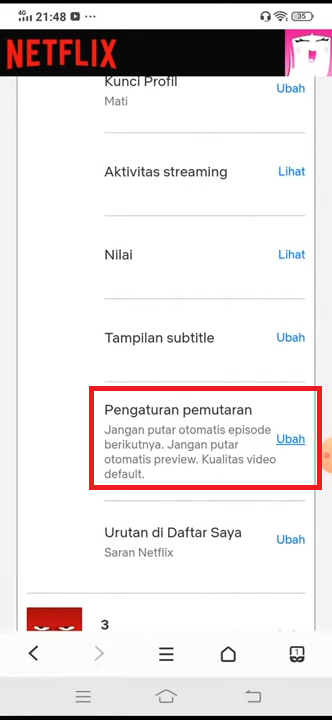 cara mengatur resolusi netflix