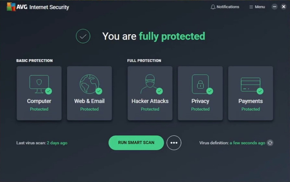 antivirus laptop terbaik - avg internet security