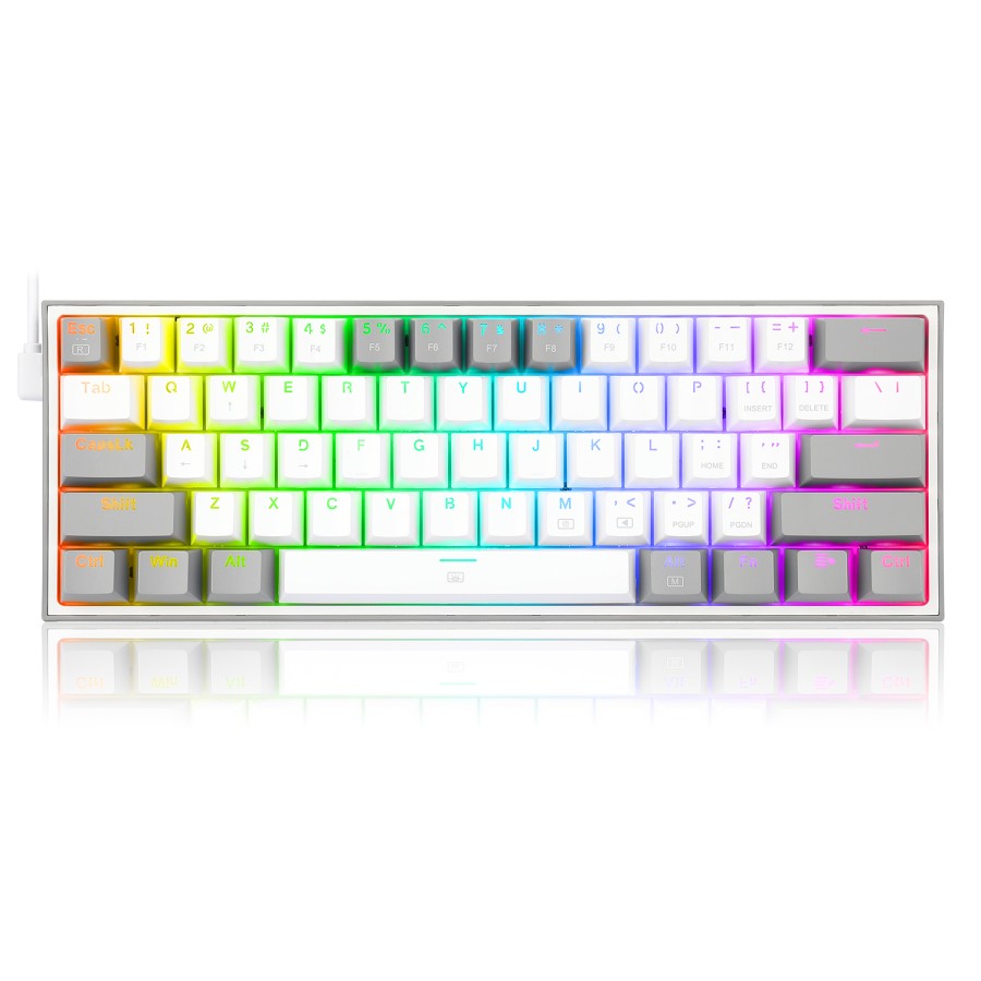keyboard terbaik 2023 - Redragon Fizz K617 RGB white gray