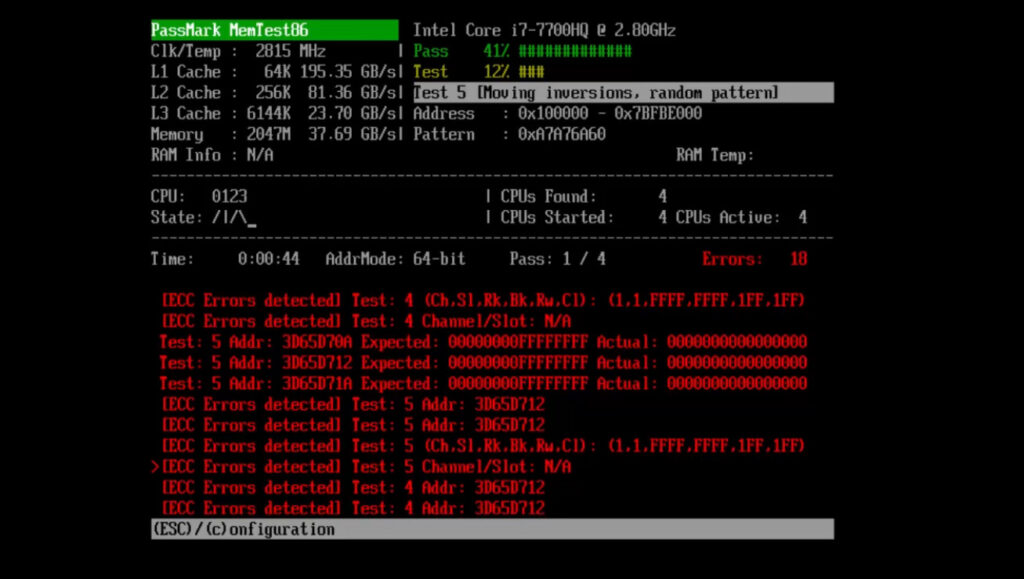 software cek kondisi RAM - uji test passmark MemTest86
