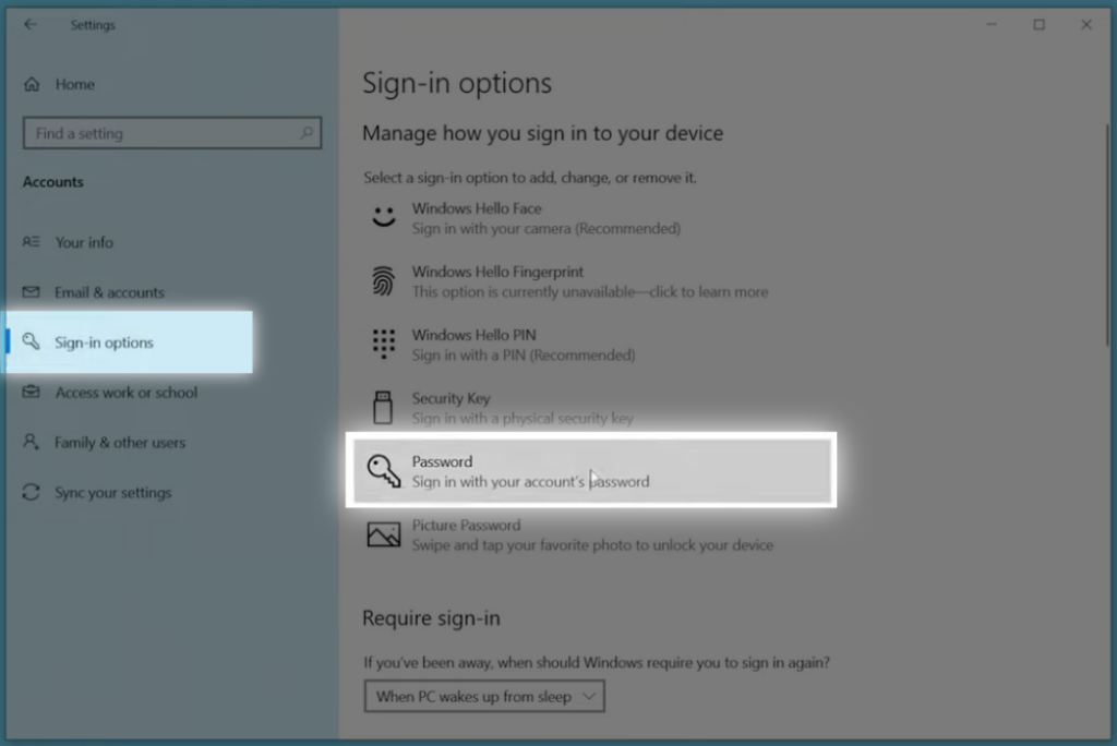 Cara Mengganti Password Laptop Windows 10 - sing in options - passwords