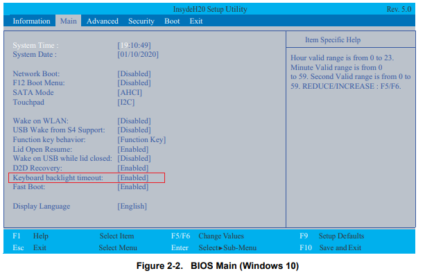 Cara Menghidupkan Lampu Keyboard laptop Acer - bios keyboard backlight