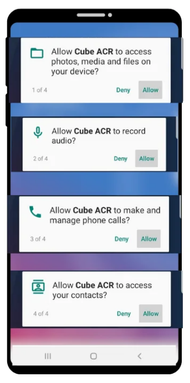 cara merekam panggilan whatsapp android iphone - aplikasi cube acr - allow