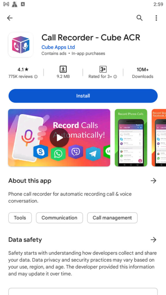 cara merekam panggilan whatsapp android iphone - aplikasi cube acr - install