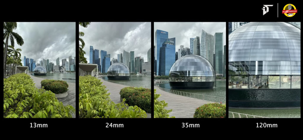 hasil foto iPhone 15 Pro Max dengan panjang focal length berbeda
